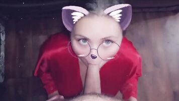 Cutie en Snapchat Chupa el Pene Enorme de su Novio